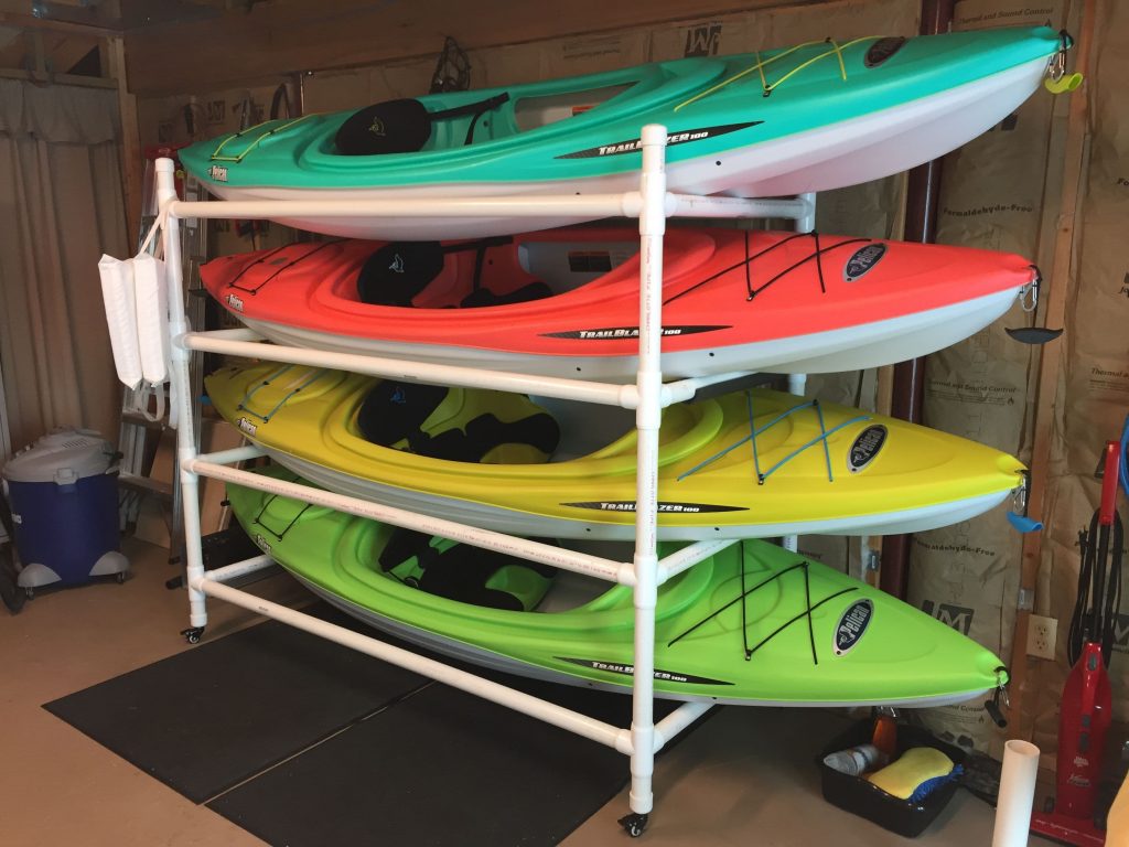 PVC DIY kayak rack